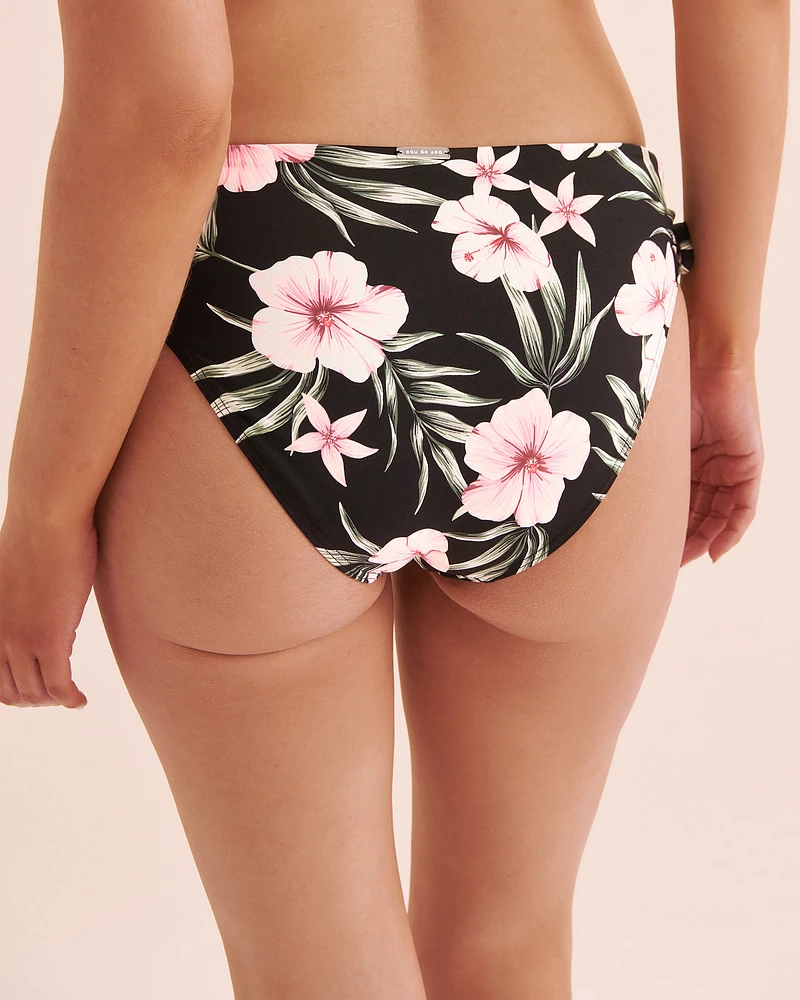 Tropical Hibiscus Side Tie Bikini Bottom