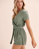 Textured Short Sleeve Romper