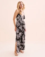 Tropical Foliage Sleeveless Jumpsuit