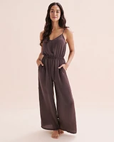 Satin Sleeveless Jumpsuit