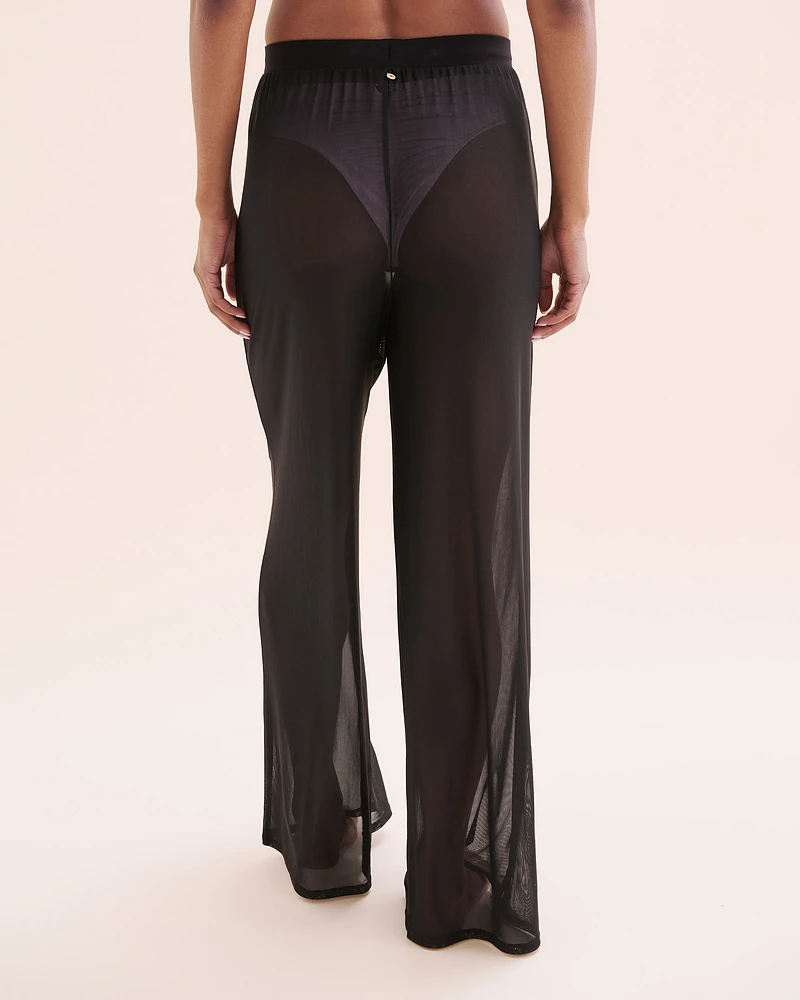 Pantalon jambe large en maille