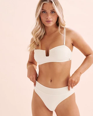 Haut de bikini bandeau côtelé Solid