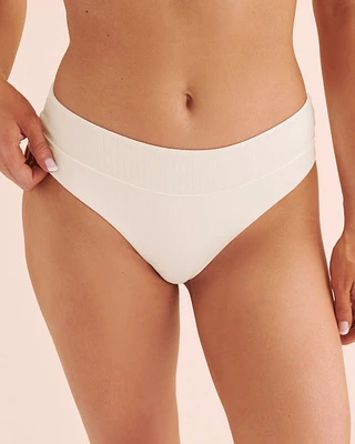 Mid Waist Ribbed Cheeky Bikini Bottom