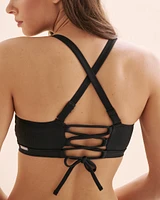 Haut de bikini bandeau côtelé Black Sea