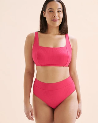Haut de bikini bralette côtelé bonnet D