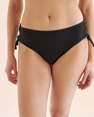 Bas de bikini taille mi-haute côtelé Black Sea