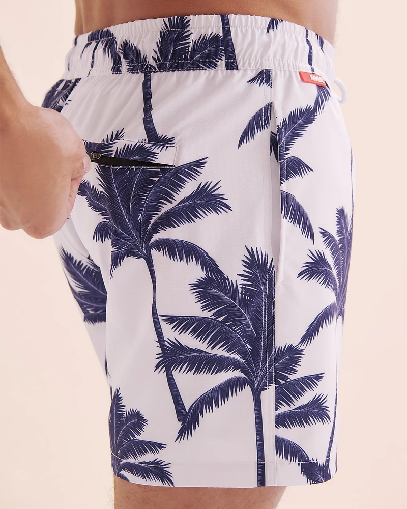 Seersucker Volley Swimsuit With Long Liner