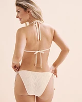 Haut de bikini triangle en dentelle feuillage