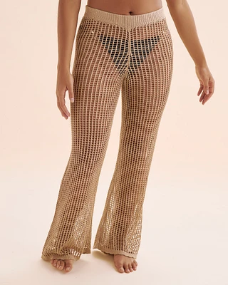Pantalon jambe large en crochet