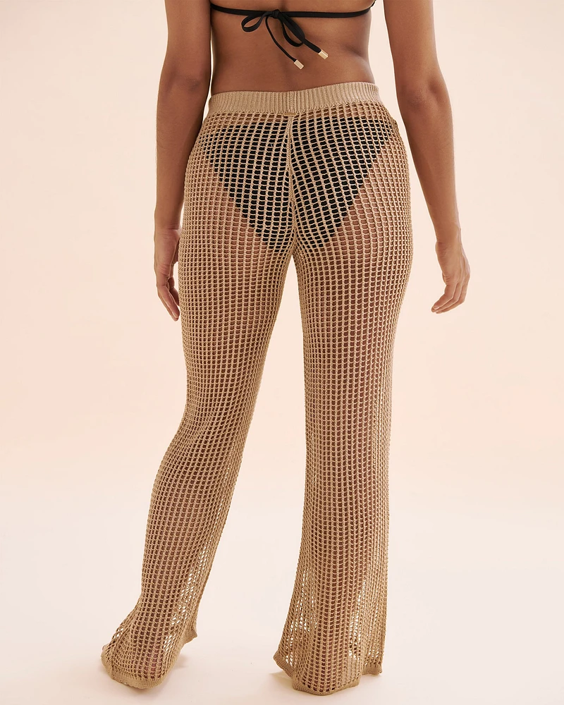 Pantalon jambe large en crochet