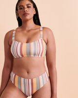 IRREGULAR STRIPE Bralette Bikini Top