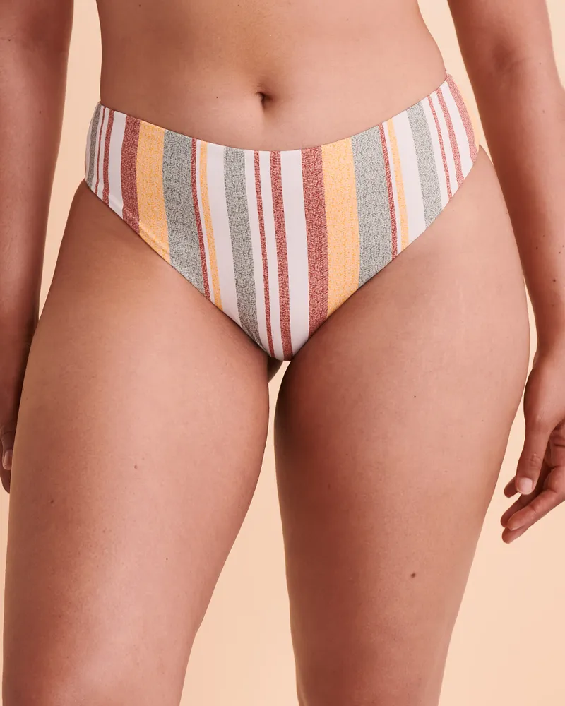 Bas de bikini jambe haute IRREGULAR STRIPE