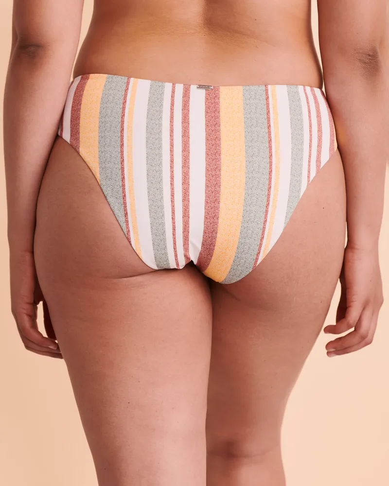 Bas de bikini jambe haute IRREGULAR STRIPE