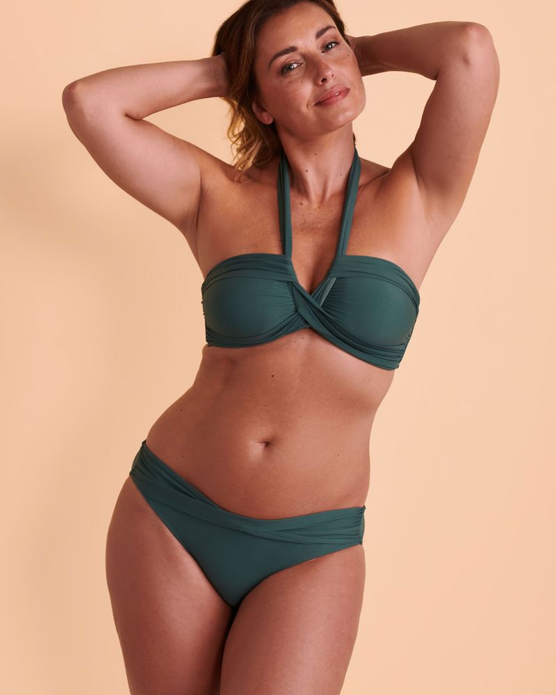 COLLECTIVE EVERGREEN Twisted Waistband Bikini Bottom