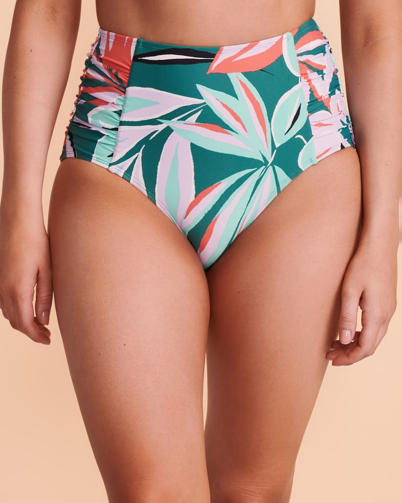 ZESTY TROPICAL High Waist Bikini Bottom