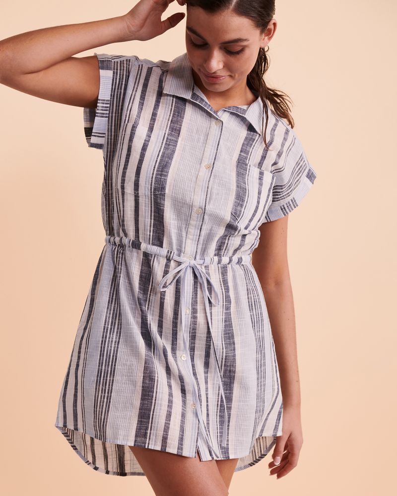 Short Sleeve Button-down Dress