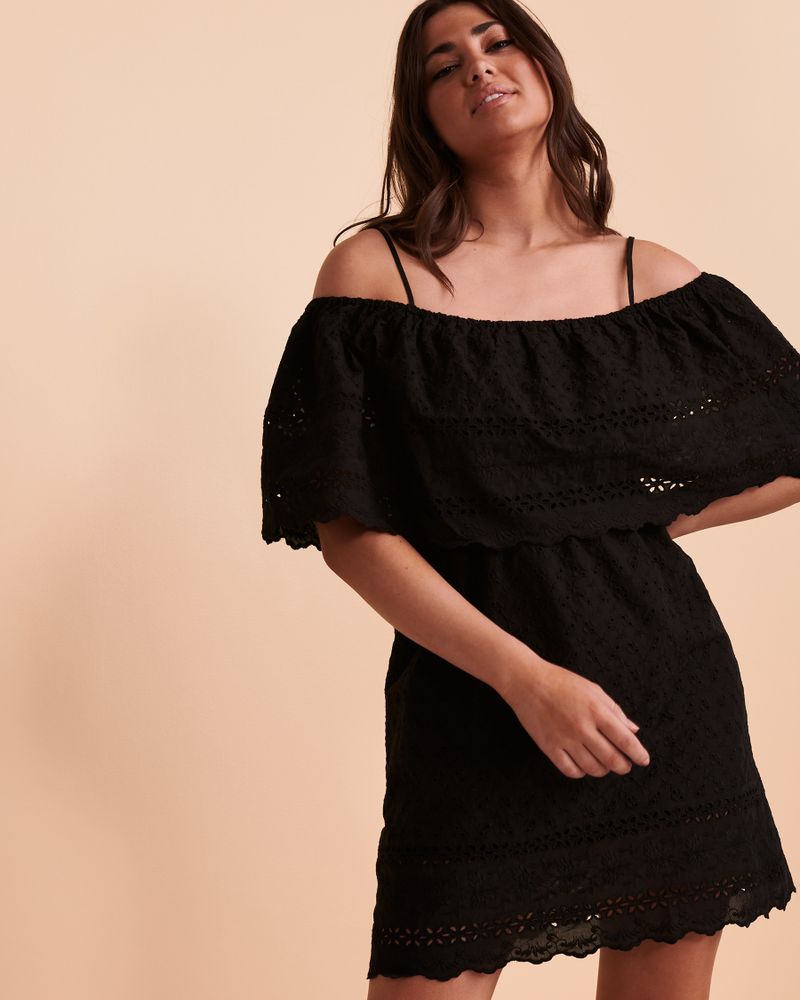 Off-the-shoulder Eyelet Dress