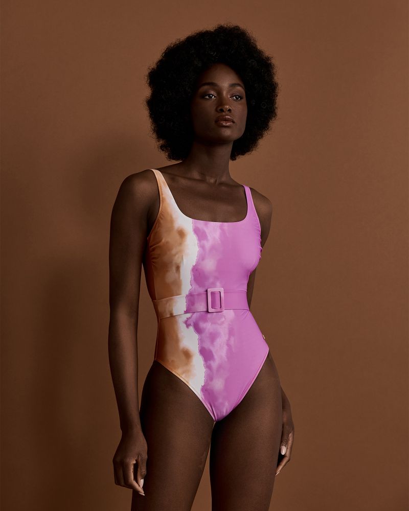 TIE DYE Square Neck One-piece Swimsuit