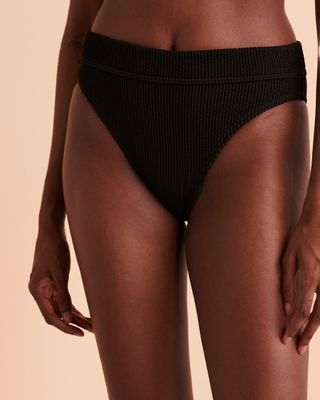 Ardene High Leg Cheeky Bikini Bottom in, Size, Polyester/Nylon/Spandex, Microfiber