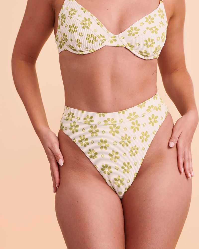 Floral High Waist Bikini Bottom