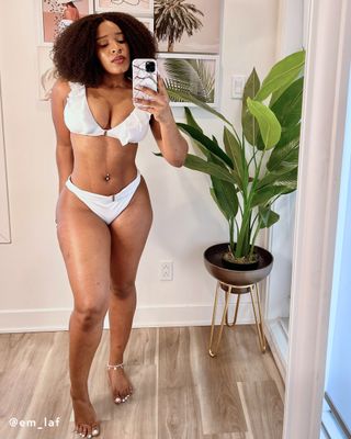 RUFFLE Back Tie Triangle Bikini Top