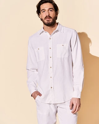 Linen long sleeve shirt Ocean