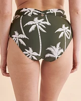 Bas de bikini taille haute Palm Tree