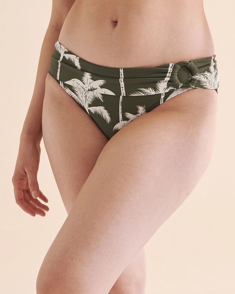 Bas de bikini bande taille pliée Palm Tree