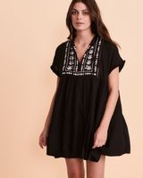 INDIA BAZAAR Crochet Inserts Short Dress