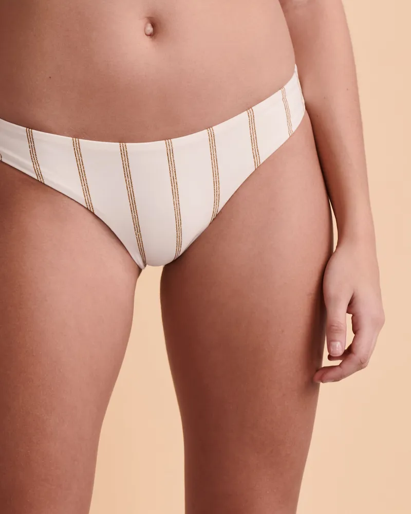 GOLDEN STRIPE Ruched Bikini Bottom