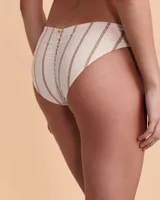 GOLDEN STRIPE Ruched Bikini Bottom