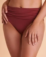 Bas de bikini bande taille pliable MAROON