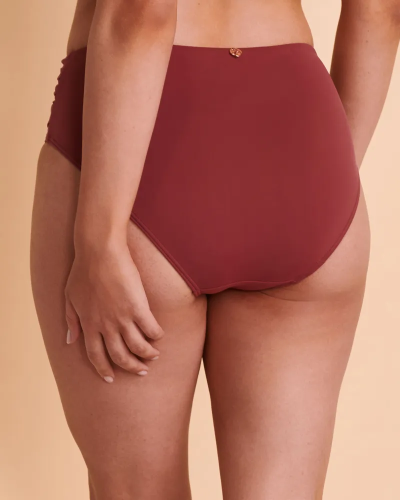 Bas de bikini bande taille pliable MAROON