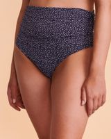 EVENING BLUE DOT Mid Waist Bikini Bottom