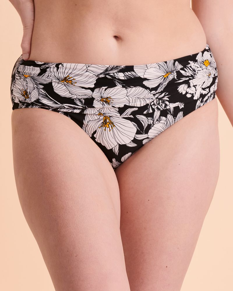 FLORAL Gathered Waistband Bikini Bottom