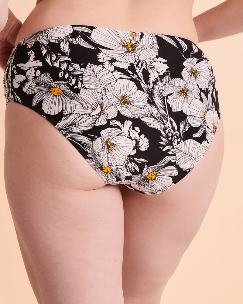 FLORAL Gathered Waistband Bikini Bottom