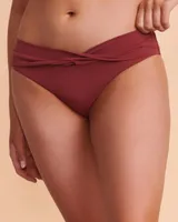 Bas de bikini bande taille torsadée MAROON