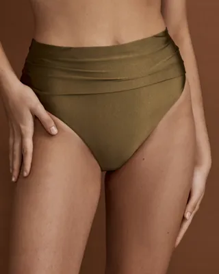 SOLEIL OLIVE Foldable Waistband Bikini Bottom