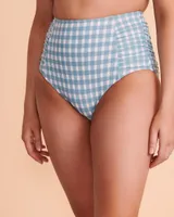 Bas de bikini taille haute GINGHAM