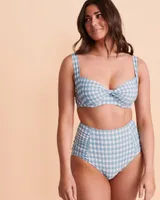 Bas de bikini taille haute GINGHAM