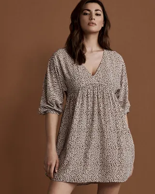Short Dress with Puffed Sleeves