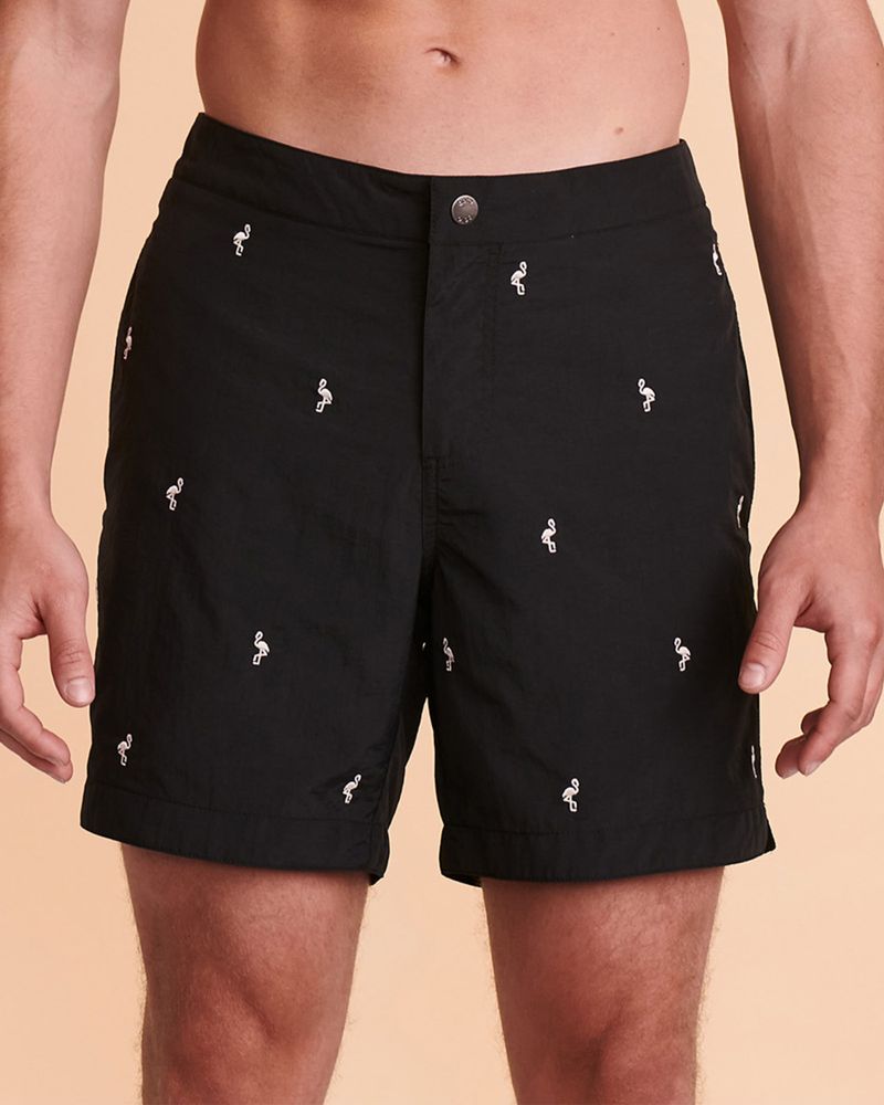 FLAMINGO Embroidered Swim Trunk