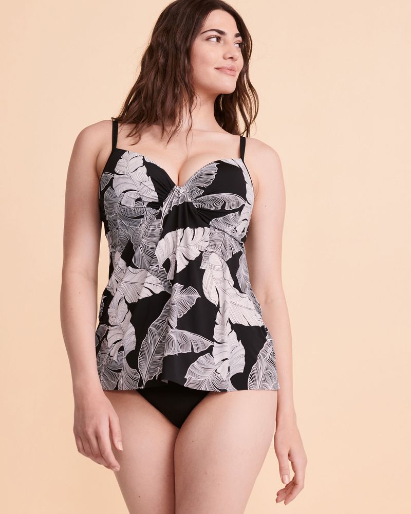 TOKYO TROPIC Draped Push-up Tankini Top