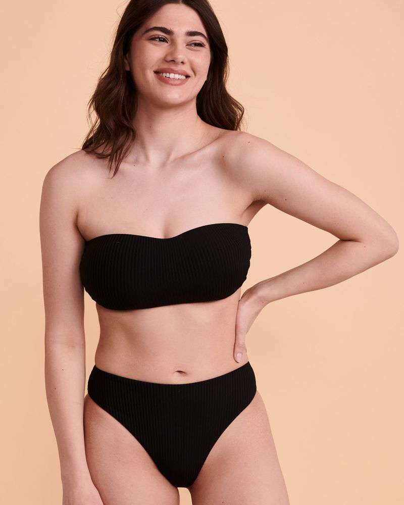 FLAT RIB Bandeau Bikini Top