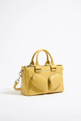 Mala tote Pocket média pele amarelo-topaz