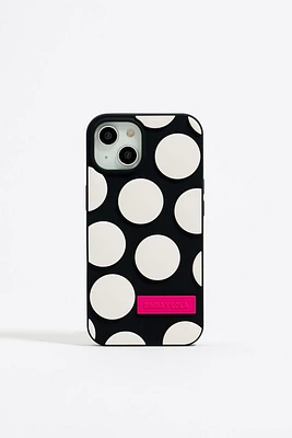 Capa iPhone 15 Plus silicone dots preta