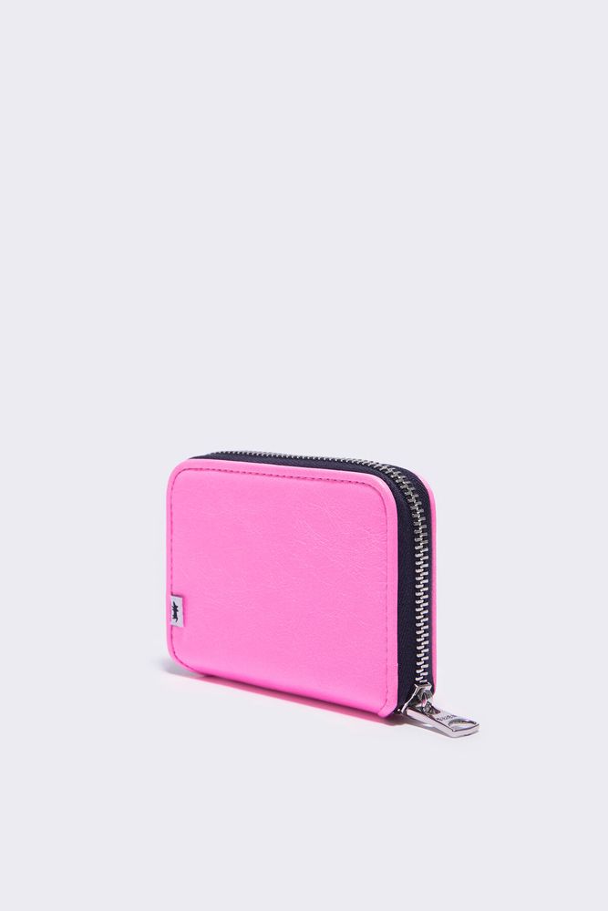 Cartera piel fucsia neón