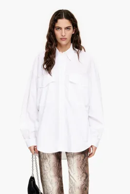 Camisa oversize popelín blanca