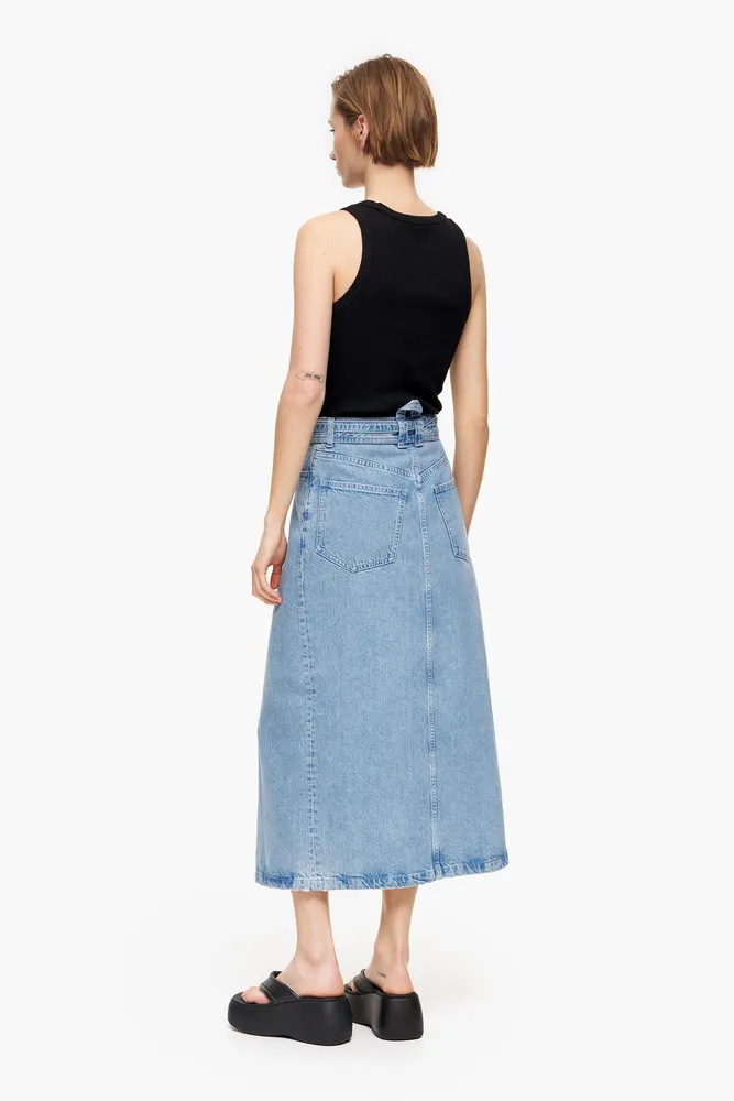 Falda pareo denim midi azul