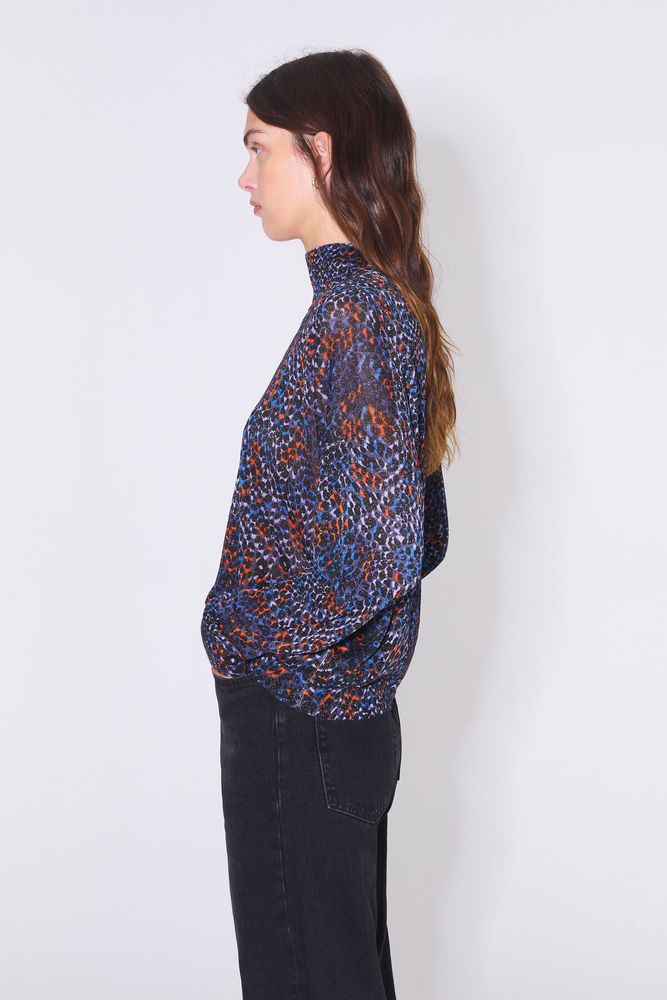 Jersey print Leopard azul